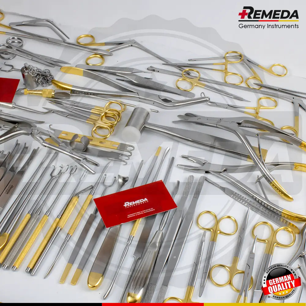 Rhinoplasty Instrument Set for surgeons, including precision tools for bone and cartilage work.