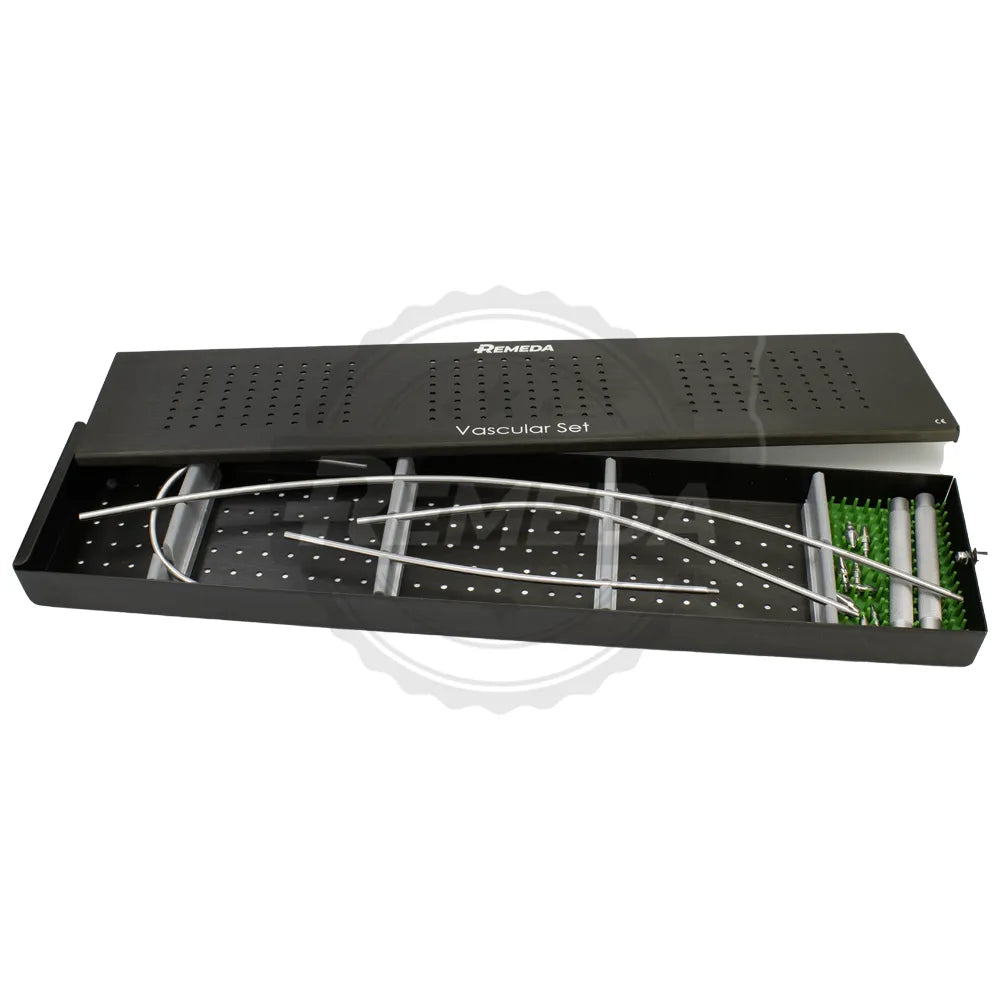 Vascular graft tunneler set with curved stainless steel tunnelers